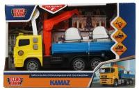 Машина пластиковая Технопарк KAMAZ Манипулятор (17 см желтый), KAMCRN-17PLCN-YEBU