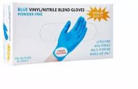 Перчатки нитрил- виниловые Wally Plastic, синие, размер L