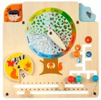Развивающая игрушка Мир деревянных игрушек Календарь природы, бежевый/желтый/голубой/красный/коричневый