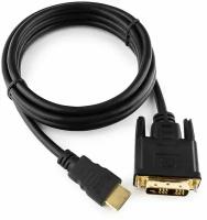 Кабель HDMI-DVI Gembird/Cablexpert CC-HDMI-DVI-6 (1.8м, 19M/19M, single link, черный, позол. разъемы, экран, пакет) (CC-HDMI-DVI-6)