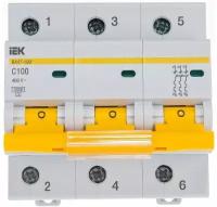 Выключатель автоматический трехполюсный 100 А C ВА47-100 C 10кА (MVA40-3-100-C)