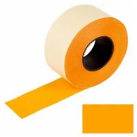 Этикет-лента 26х16 мм (10 рулонов по 800 штук), ценники самоклеящиеся, прямоугольная оранжевая