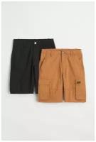 2 комплекта шорт карго - светло-коричневый/черный - 164