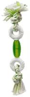 CanineClean игрушка для собак Регби и 2 кольца нейлон/синтетическая резина 39 см с ароматом мяты, зеленый