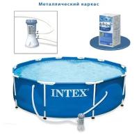 Бассейн каркасный Metal Frame Set, круглый, 305 х 76 см, фильтр-насос, 28202NP INTEX