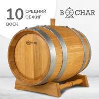 Бочка дубовая 10 литров вощёная (средний обжиг) 