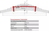 Лист №6 Рессора задняя для грузовиков производства ПАО КамАЗ 6460, 6520, 6522 9 листов