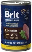 Консервы Brit Premium by Nature для щенков всех пород с индейкой 410 грамм