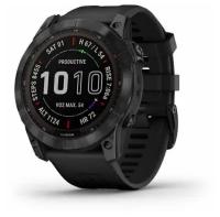 Умные часы Garmin Fenix 7X Sapphire Solar титановый черный DLC с черным ремешком