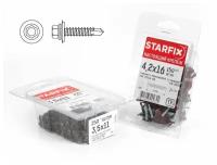 Саморез кровельный 5,5х51 мм цинк шайба с прокладкой PT3 STARFIX 40 штук (SMP-81129-40)