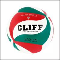 Мяч волейбольный CLIFF V5M4000, 5 размер, PU, бело-зелено-красный