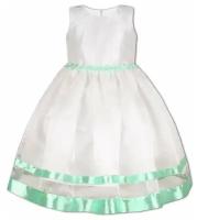 Платье радуга дети, нарядное, однотонное, размер 30/116, белый