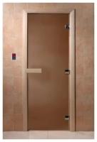 Стеклянная дверь Дорвуд бронза матовая, правая, 1835х620 мм, 1900х700 мм, коробка в комплекте, цвет: бронзовый