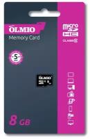 Карта памяти microSDHC 8GB Class 10, MicroSD, OLMIO