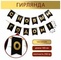 Гирлянда Страна Карнавалия С Новым годом! 7581865, 160 см, черный