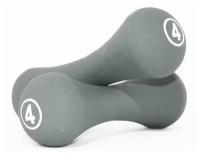 Гантель неопреновая LiveUp NEOPRENE DUMBBELL 2х4кг (серый) LS2002-B4