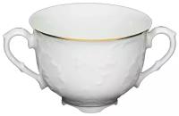 Cmielow Чашка для бульона Рококо две полосы, 330 мл белый/золотой 1 шт. 330 мл 10.5 см