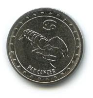 Памятная монета 1 рубль. Рак. Знаки зодиака. Приднестровье, 2016 г. в. Монета в состоянии UNC (без обращения)