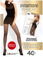 Колготки женские Image 40, цвет nero, черный, размер 4, базовые колготки на каждый день, капроновые с шортиками, 40 ден, прочные