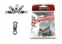 Вертлюг Namazu ROLLING SWIVEL, латунь, цв. BN, р. 3, test-35 кг уп.10 шт