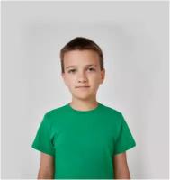 Детская однотонная повседневная футболка для мальчика из хлопка, для садика и школы - XS