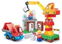Детская игрушка и раскраска Конструктор Bauer Стройка с краном и грузовиком / Карандаши в подарок