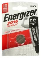 Батарейка литиевая Energizer, CR2016-1BL, 3В, блистер, 1 шт