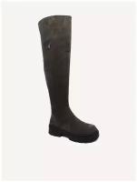 Сапоги ботфорты MADELLA, зимние, натуральная замша, полнота 8, утепленные, размер 36, коричневый