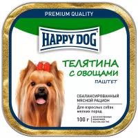 Влажный корм для собак Happy Dog Mini паштет, телятина, сердце (для мелких и карликовых пород)