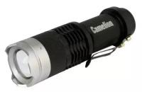 Camelion Фонари LED5135 фонарь, черный, LED XPE, ZOOM, 3 реж 1XLR6 в компл, алюм, откр. блистер