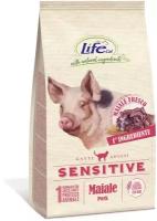 [16144] Корм Lifecat Adult Sensitive Pork 1,5кг со свежей постной свиной вырезкой, профилактика ЖКТ для кошек 1/6, 16144