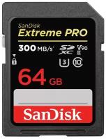 Карта памяти SDHC 64GB Sandisk Class 10 Extreme Pro UHS-II, U3, V90 (300 Mb/s)