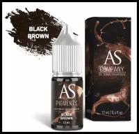 AS Company Пигмент для татуажа бровей Black brown (Темный брюнет), 12 мл (AS Pigments, Алина Шахова, Пигменты Шаховой)