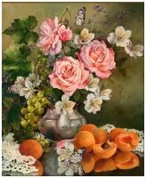 Supertoys Алмазная картина Розы и абрикосы 40х50 см с подрамником YSG3555 с 8 лет