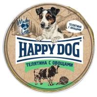 Влажный корм для собак Happy Dog Mini паштет, телятина, с овощами 10 шт. х 125 г (для мелких пород)