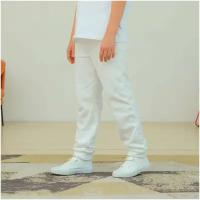 Белые штанишки из флиса на 10 лет (140 см)