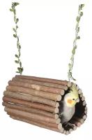 Домик-туннель деревянный подвесной для птиц и грызунов, Bentfores (34 х 20 х 14 см, коричневый, 33205)