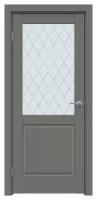Дверь межкомнатная, Модель 629 ПО, Цвет Медиум грей, Стекло Ромб, 800x2000мм, Комплект