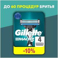 Сменные Кассеты Gillette Mach3. 4 шт