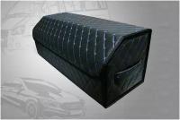Органайзер в багажник автомобиля 80х30х30 рисунок фигурный ромб черный/строчка синяя/саквояж/бокс/кофр для авто