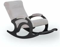 Кресло-качалка для дома с откидной подножкой Тироль велюр цвет Светло серый Dove
