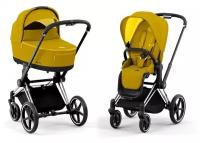 Универсальная коляска Cybex Priam IV 2 в 1, mustard yellow/chrome/black, цвет шасси: Chrome-Black