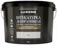 Декоративное покрытие Luxens штукатурка декоративная с эффектом апельсиновой корки, белый, 7 кг