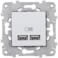Розетка USB Systeme Electric (schneider Electric) SCHNEIDER ELECTRIC UNICA NEW USB, 2-местная, тип А+А, 5 В/2100 мА, Белый, NU541818