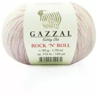 Gazzal Пряжа Gazzal Rock N Roll (9% мериносовая шерсть, 21% акрил, 70% полиамид) 50 г 115 м, 13191 розовое вино