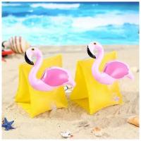 Нарукавники для плавания Фламинго детские от 3 до 6 лет, надувные нарукавники детские для бассейна, надувные нарукавники для плавания