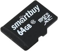 Карта памяти MicroSD 64 Гб / SD карта SmartBuy 64GB Class 10 без адаптера SB64GBSDCL10-00LE ( Карта памяти микро СД для телефона, для смартфона)
