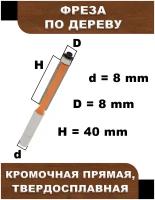 Фреза по дереву, Strong, кромочная, прямая, твердосплавная, нижний подшипник