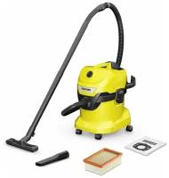 Строительный пылесос Karcher WD 4 V-20/5/22 1000Вт (уборка: сухая/сбор воды) желтый