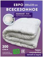 Одеяло Евро 200х220 теплое Лебяжий пух